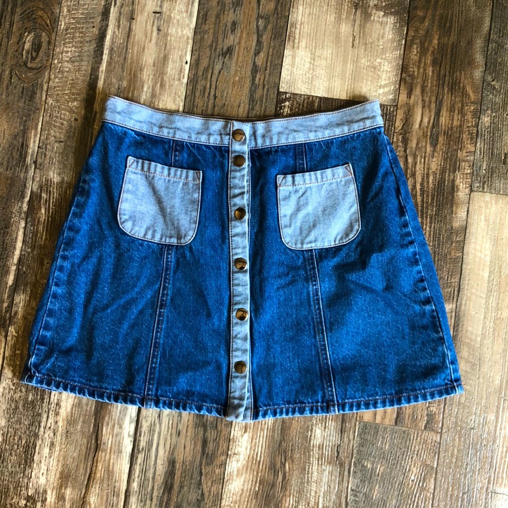 BDG Urban Outfitters Color block Denim Mini Skirt Womens 10